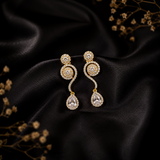 Gold Finish AD Diamond elegant party wear Necklace Set for Women