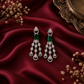 Luxury Emerald Green AD Diamond Earrings