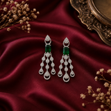 Luxury Emerald Green AD Diamond Earrings