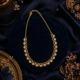 Premium Gold Polish AD Diamond Choker Necklace Set with Matching Earrings