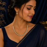 Premium Gold Polish AD Diamond Choker Necklace Set with Matching Earrings