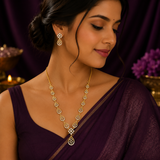 Premium Gold Polish AD Diamond Drop Earrings