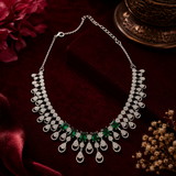 Luxury Emerald Green AD Diamond Earrings