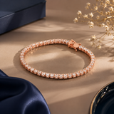 Rose Gold Tennis Bracelet with Premium AD Stones
