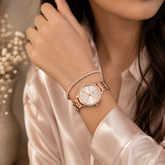 Rose Gold Tennis Bracelet with Premium AD Stones