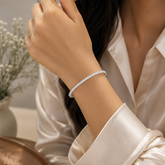 Silver AD Tennis Bracelet – Classic Diamond Tennis Bracelet for Women