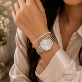 Silver AD Tennis Bracelet – Classic Diamond Tennis Bracelet for Women