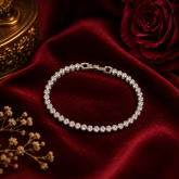Elegant Silver Polish AD Diamond Tennis Bracelet for Women