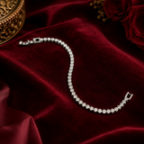 Elegant Silver Polish AD Diamond Tennis Bracelet for Women