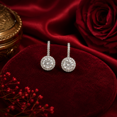 Elegant Silver Polish AD Diamond Drop Earrings for Women