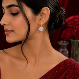 Elegant Silver Polish AD Diamond Drop Earrings for Women