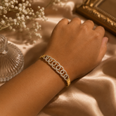 Elegant Gold Polish AD Diamond Designer Bracelet