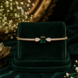 Antique Gold Polish Emerald AD Diamond Bracelet