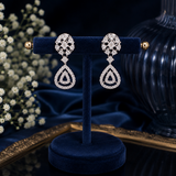 Silver Polish AD Diamond Drop Earrings