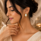 Modern Gold Baroque Pearl Statement Earrings