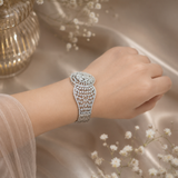 Silver Polish AD Diamond Statement Bracelet