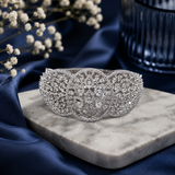 Silver Polish AD Diamond Statement Bracelet
