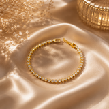 Luxury Gold Polish AD Diamond Tennis Bracelet for Women