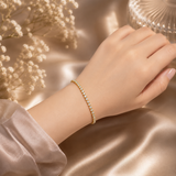 Luxury Gold Polish AD Diamond Tennis Bracelet for Women
