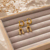 Gold AD Diamond Kadi Drop Earrings