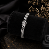 Silver AD Diamond Halo Bracelet