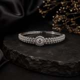 Silver AD Diamond Halo Bracelet