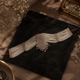 Luxury AD Diamond Pearl Choker Necklace Set for Women