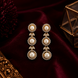 Luxury Gold Plated Pearl Diamond Necklace Set for Women