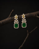 Luxury Emerald Green American Diamond Necklace Set for Women