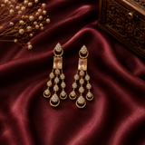 Luxury antique Polish AD Diamond Necklace Set with Champagne Stones