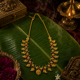Antique Gold Polish Ruby & Emerald Temple Necklace Set