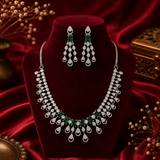 Luxury Emerald Green AD Diamond  Earrings