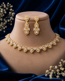 Luxury Gold Plated American Diamond Choker Necklace Set for Women