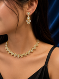 Luxury Gold Plated American Diamond Choker Necklace Set for Women