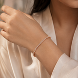 Rose Gold Tennis Bracelet with Premium AD Stones