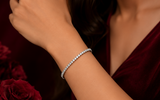 Elegant Silver Polish AD Diamond Tennis Bracelet for Women