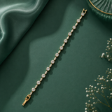 Elegant Gold Polish AD Diamond Floral Bracelet for Women