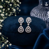Silver Polish AD Diamond Drop Earrings