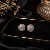Silver AD Diamond Pavé Stud Earrings