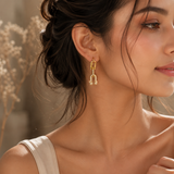 Gold AD Diamond Kadi Drop Earrings
