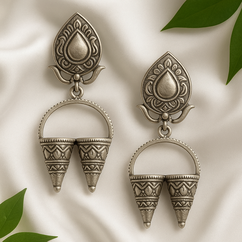 Silver replica earrings
