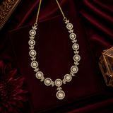 Luxury Gold Plated Pearl Diamond Necklace Set for Women