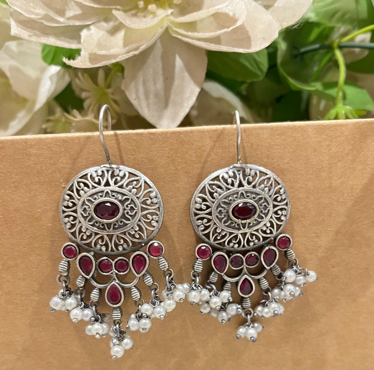 Silver replica earrings