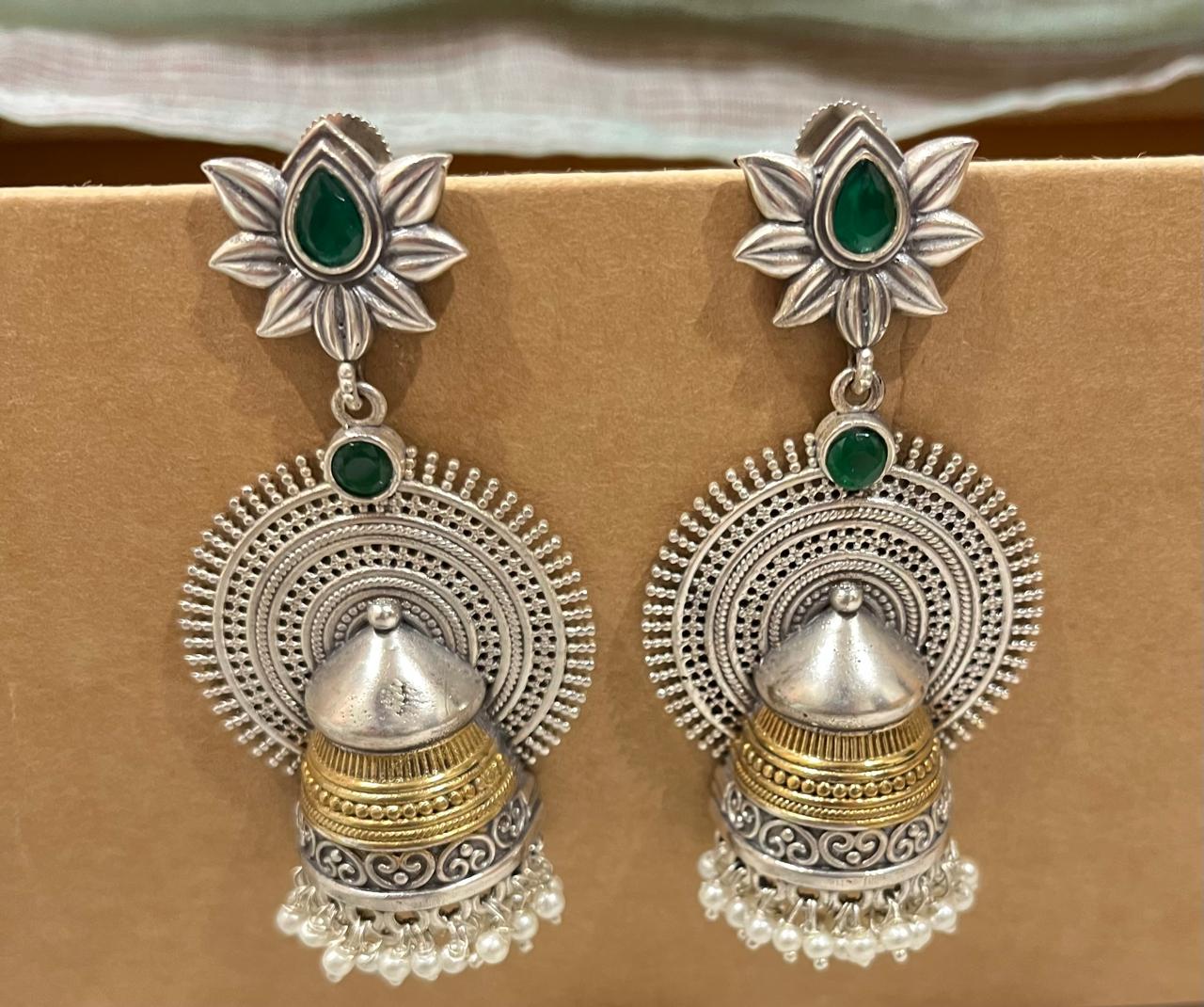 Dual tone earrings
