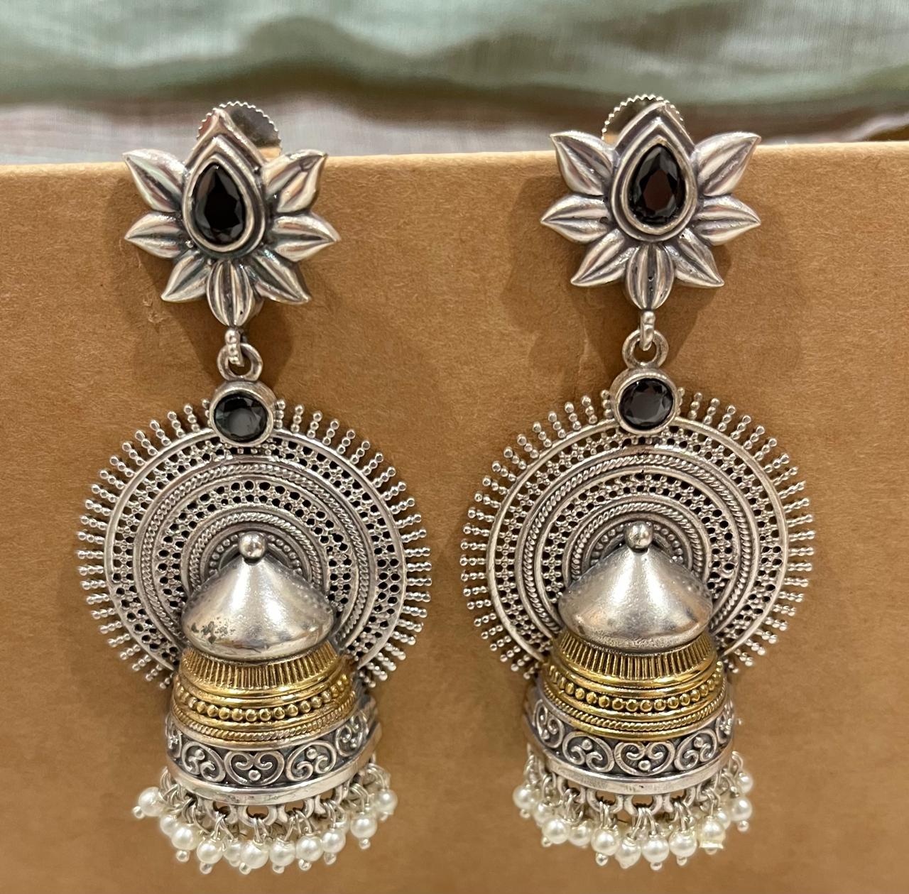 Dual tone earrings