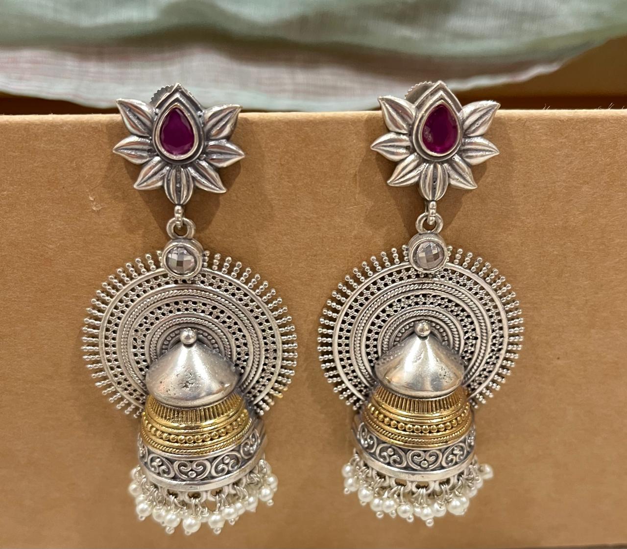 Dual tone earrings