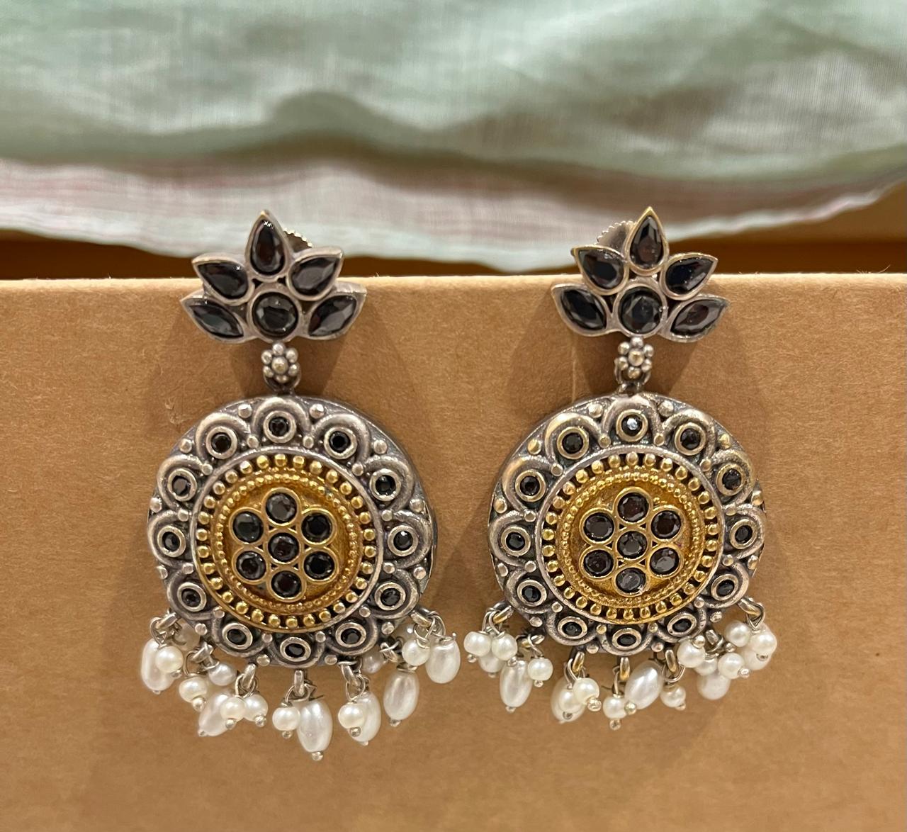 Dual tone earrings