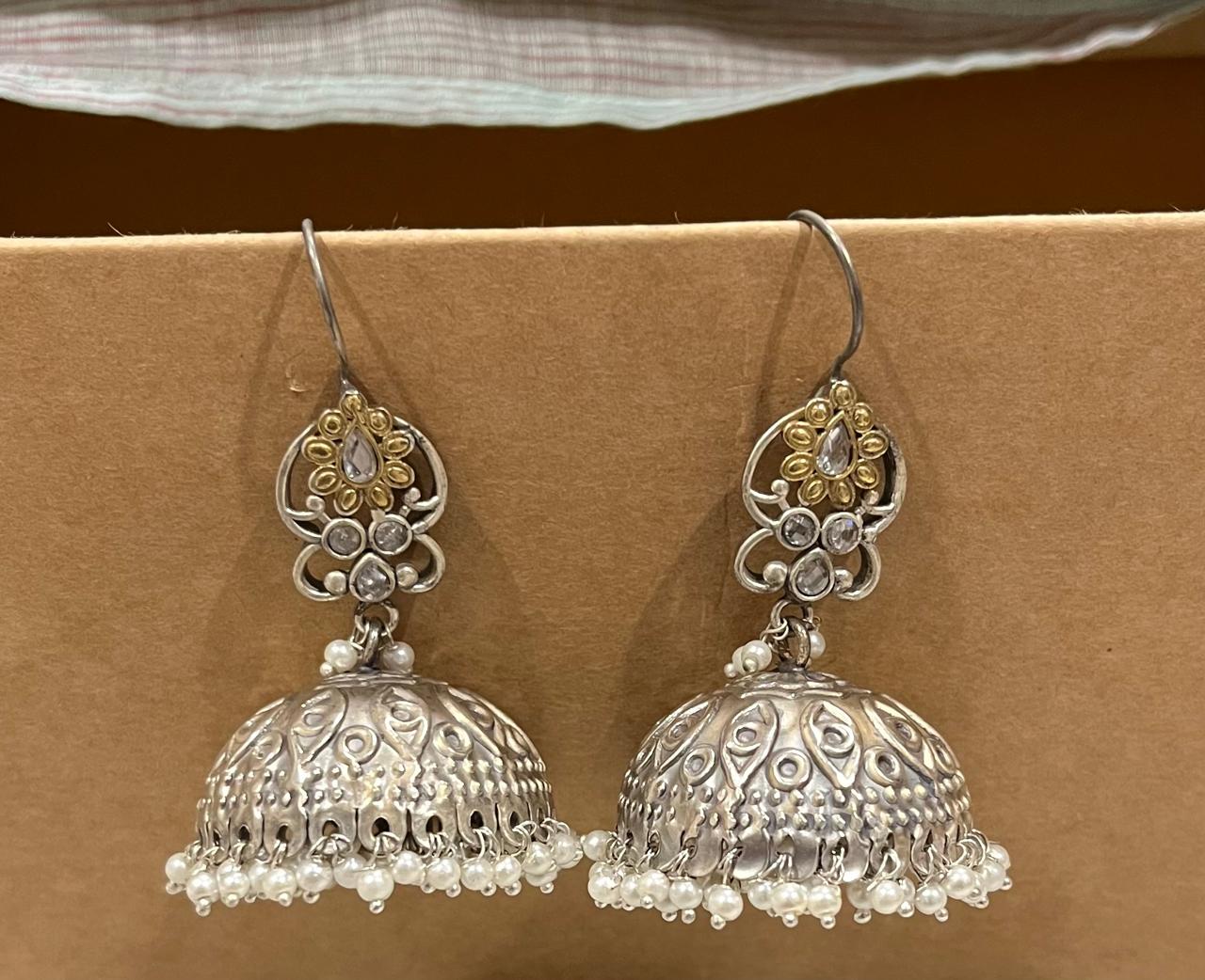 Dual tone big jhumkhas