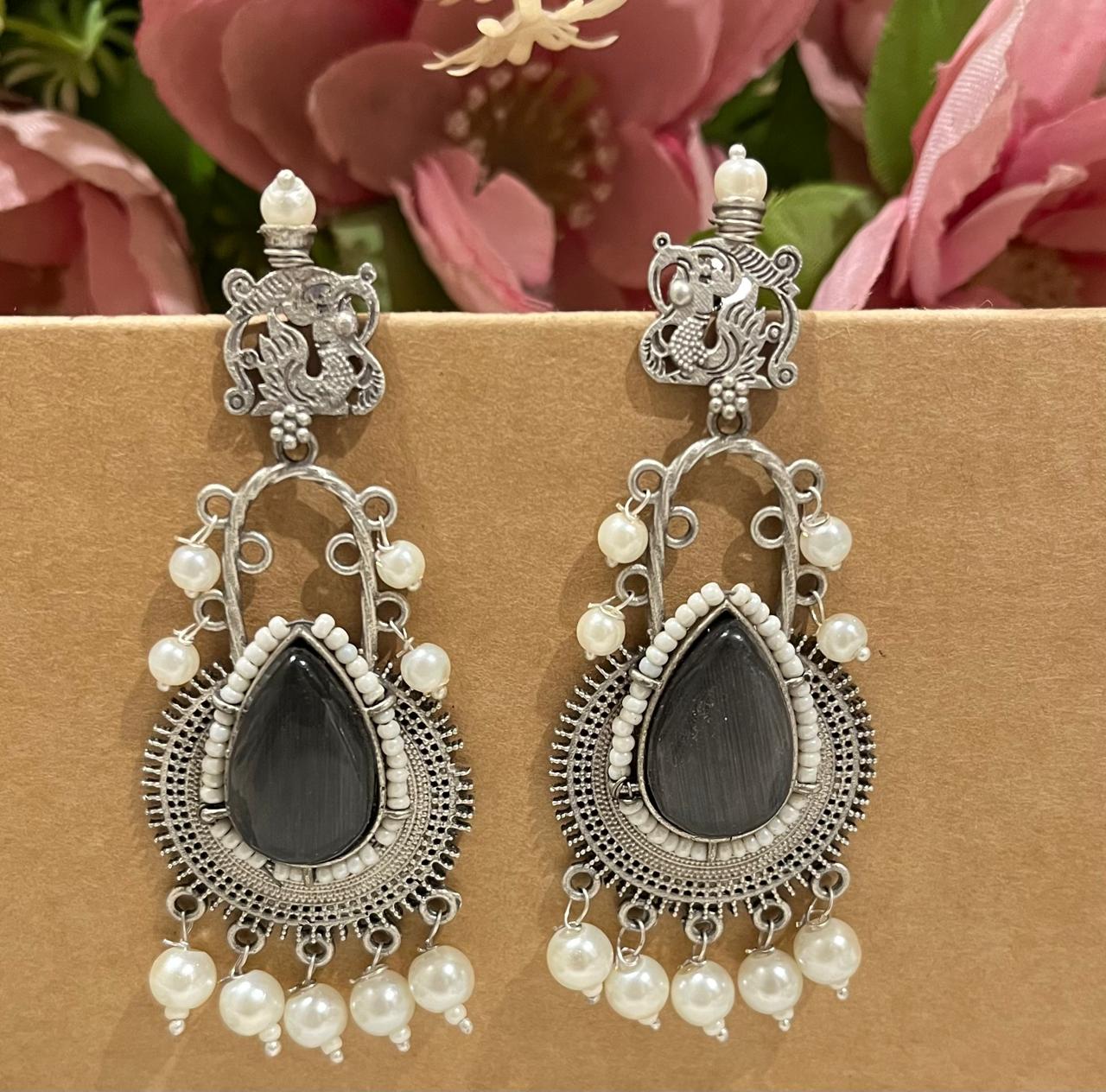 Silver replica earrings