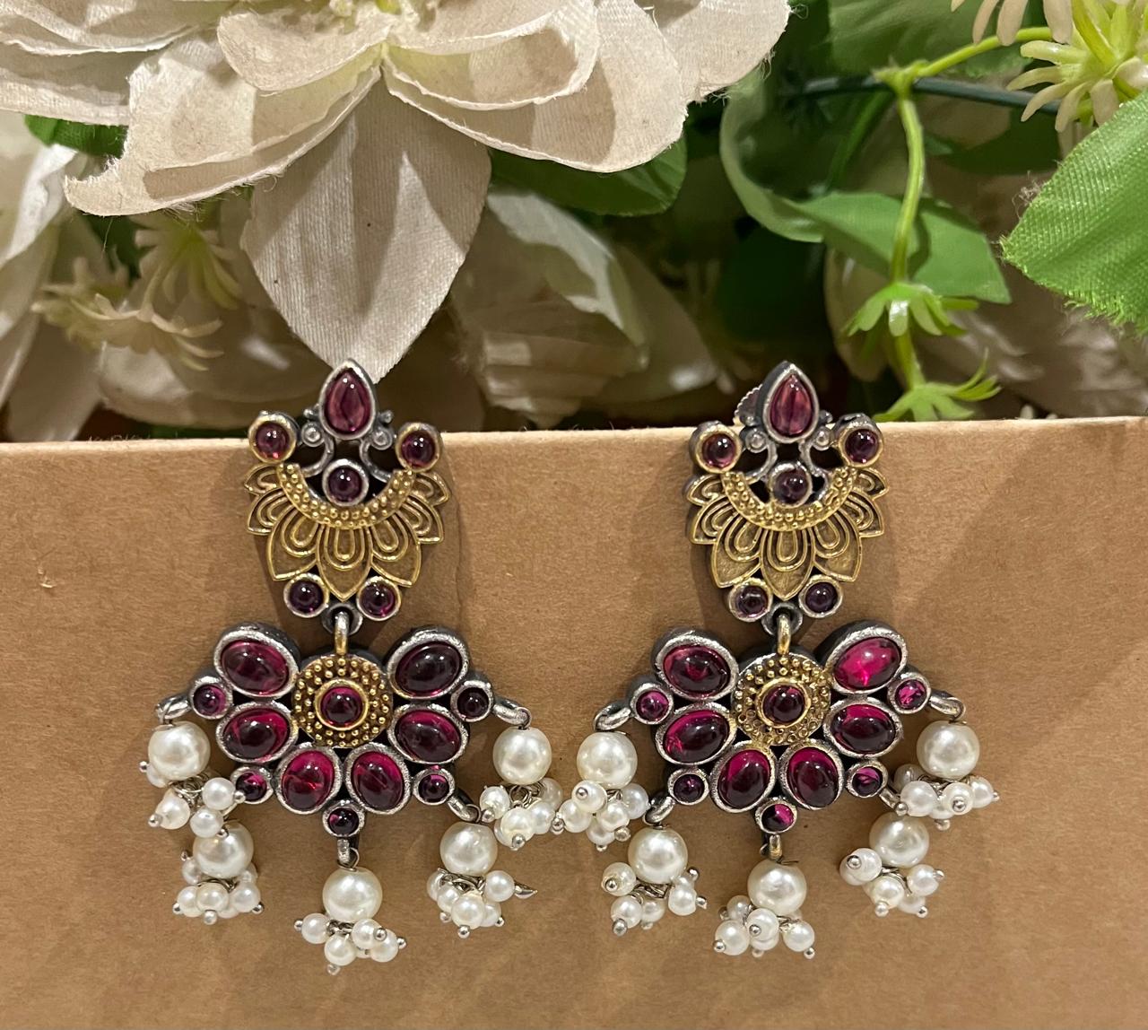 Dual tone earrings
